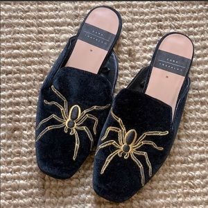 Zara Black Velvet Mules